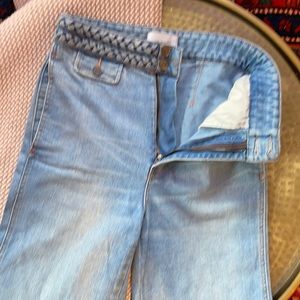 Current Elliott High Waist Braided Crop Flare